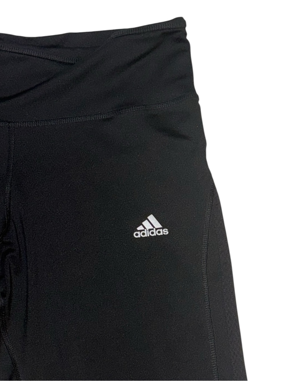 Adidas Climalite Black Leggings High Rise 3 Stripe Athletic Pants Women’s Large - Picture 8 of 12